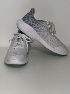 Footjoy FJ Flex Spikeless Golf Shoes White Grey Leopard Women’s Size 10
